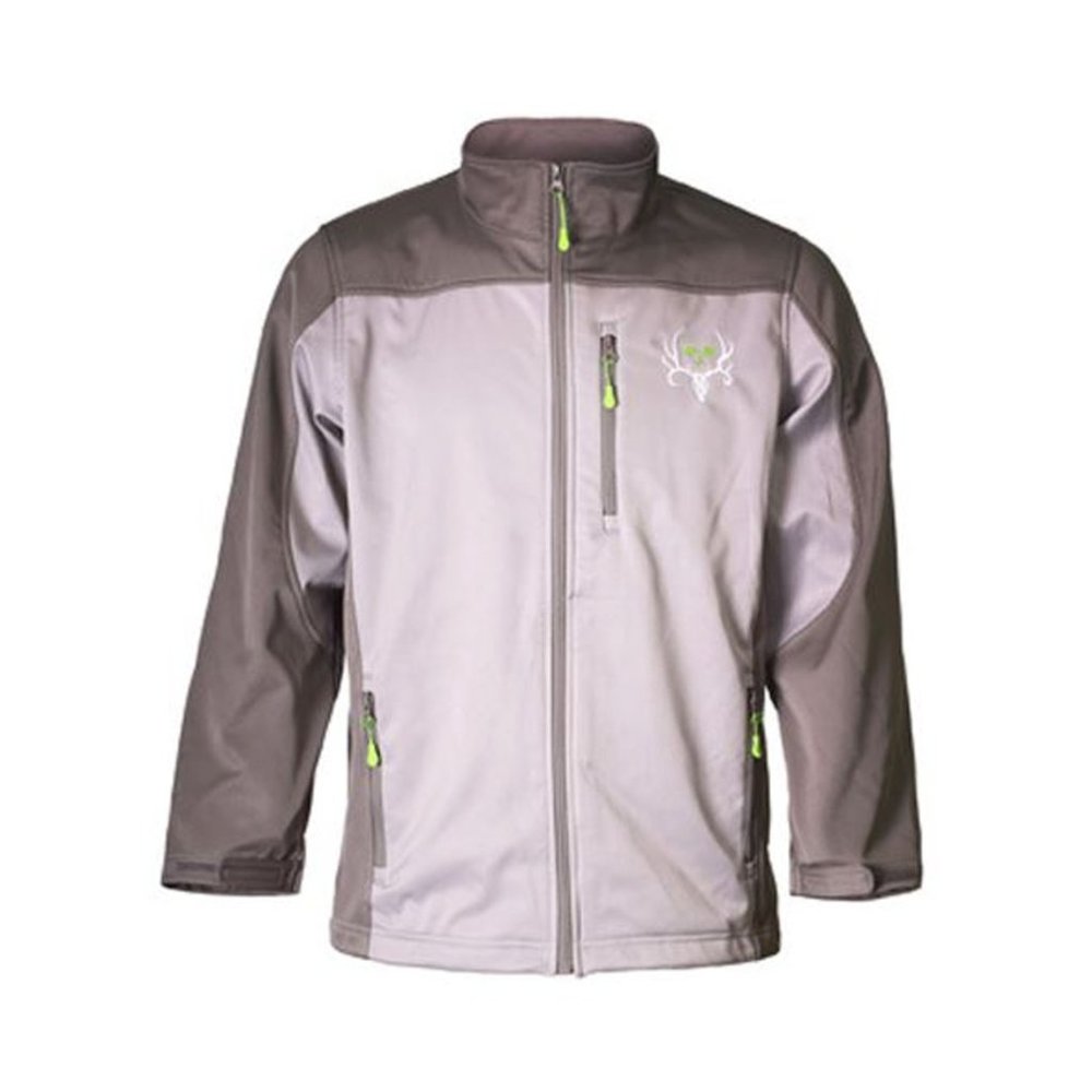 Bone Collector Men's Medium M‎ Gray Softshell Soft Fleece Lined Full Zip Jacket